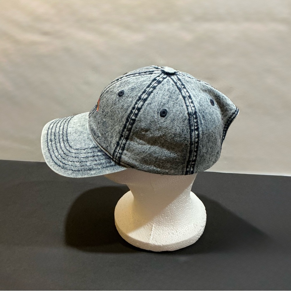 American Eagle Outfitters Baseball Cap Hat Stonewashed Denim Rainbow Embroidered - Picture 2 of 10